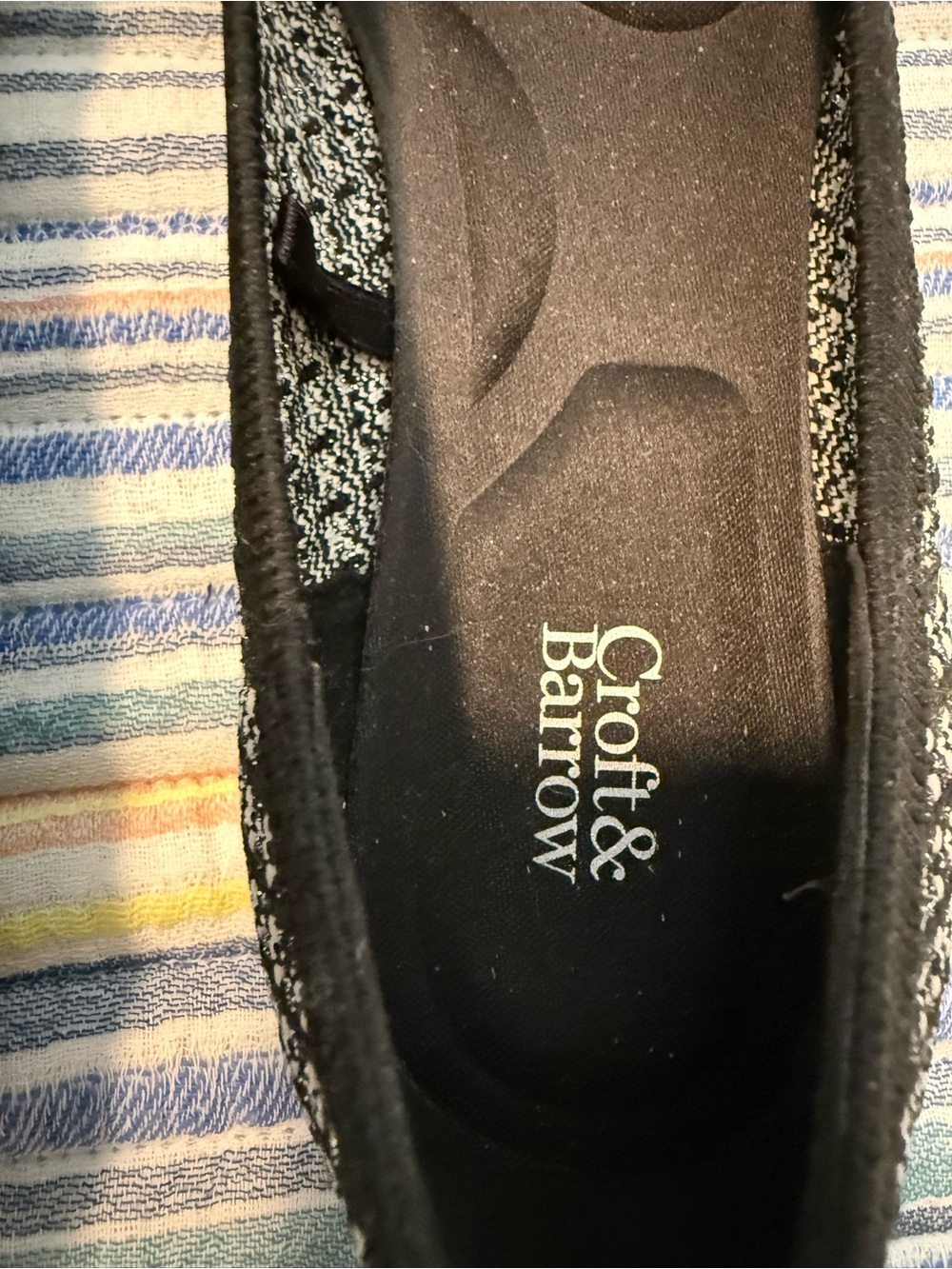 croft & barrow Black Knit Slip-On Ballet Flats - Picture 2 of 6
